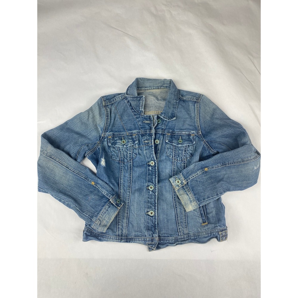Polo Jeans Co. Ralph Lauren Lydia Repair Denim Jacket Women's Size Large Blue